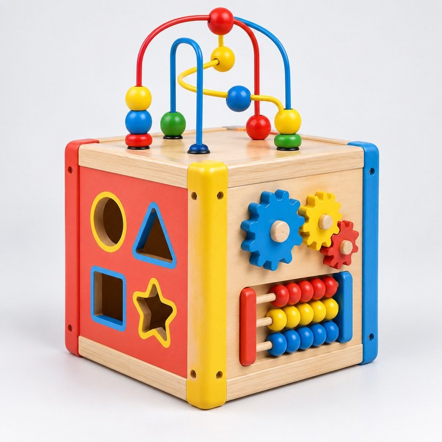 Cube d'activités Montessori coloré